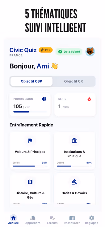 Civic Quiz FR App Preview 1